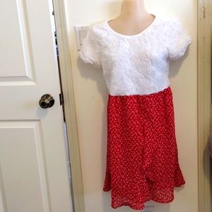 Wonder Nation Girls Size XXL/2XG (18) Fabric Flowers & Red Floral Skirt
